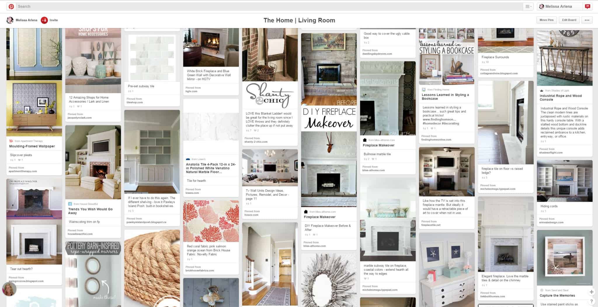 My Pinterest board inspiration for this project! I count 15 fireplace bookcase built in pins right here :).