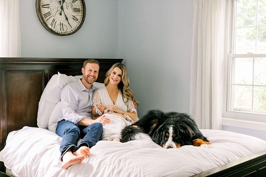 Newborn Pictures at Home Fort Lauderdale with dog