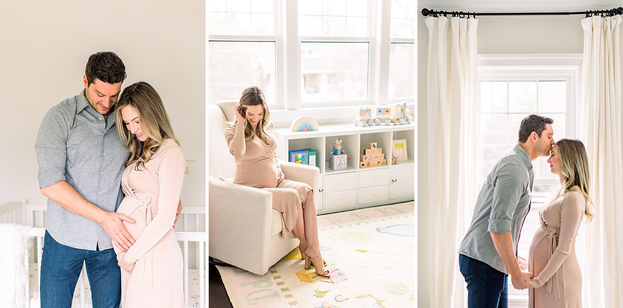 How a Richmond VA Fertility Clinic Can Help Your Pregnancy! 3 images of a husband and wife from their lifestyle in home maternity session with Melissa Arlena Photography