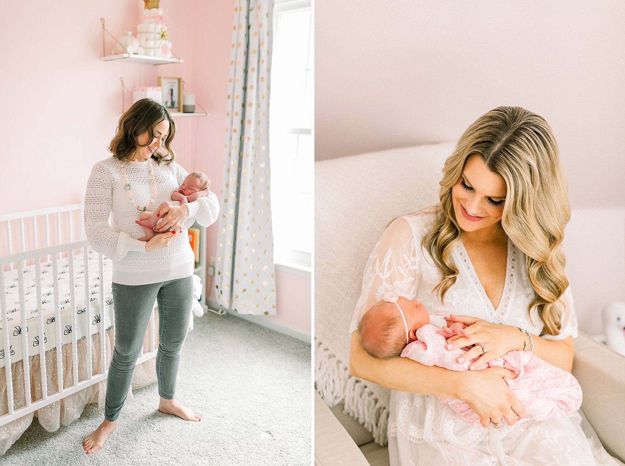 The Best Richmond Midwives : 6 Teams to Guide You Through Birth 3 Mother lovingly holding her newborn baby in a softly lit nursery, surrounded by warm, calming decor.
Mom cradling her newborn in a cozy nursery, sharing a quiet, tender moment in their new family space.